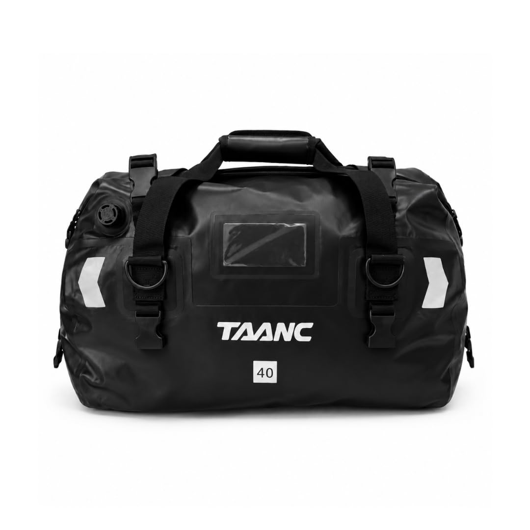40L Waterproof Motorcycle Tail Bag for Bike Touring, Adventure Riding, Camping & Travel | Universal Rear Seat Luggage | Terra Series Black | Multi-Use Luggage Storage Utility Bag-image-46