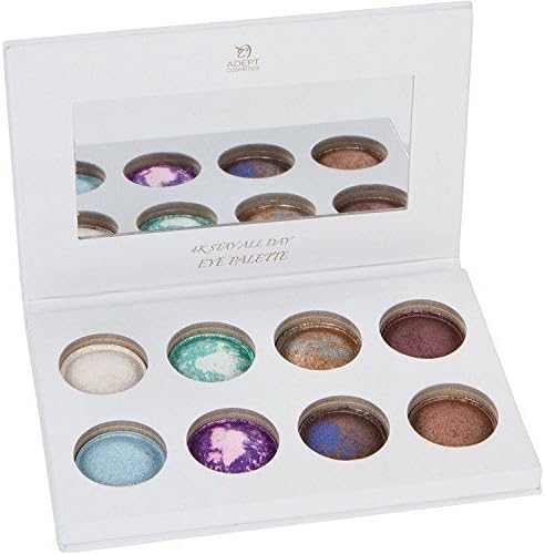 Adept Cosmetics 4K Stay All Day Eyeshadow Palette One, Mermaid Vibe Colors