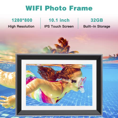 Digital Frame Digital Picture Frame 10.1 Inch Wifi With 32Gb Storage, Auto-Rotate, Wall-Mountable, Ips Touch Screen, Sleep Mode, Share Moments Instantly Via Free App Email #TOP4