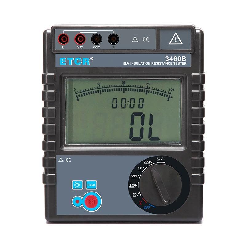 Insulation Resistance Meter Rated Voltage 50V-5000V 0.1MΩ-400GΩ AC/DC 0-750V ET3460B