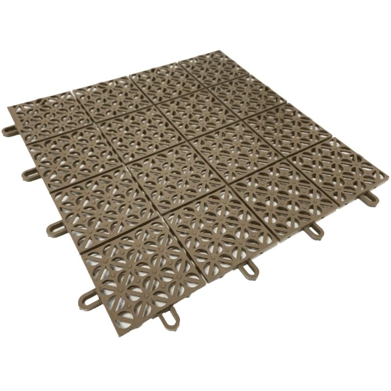 Ezooza MultiFlex – 22 Piastrelle Drenanti Flessibili per Esterni (2 m²), 30x30 cm, Plastica Riciclata, Colore: Beige