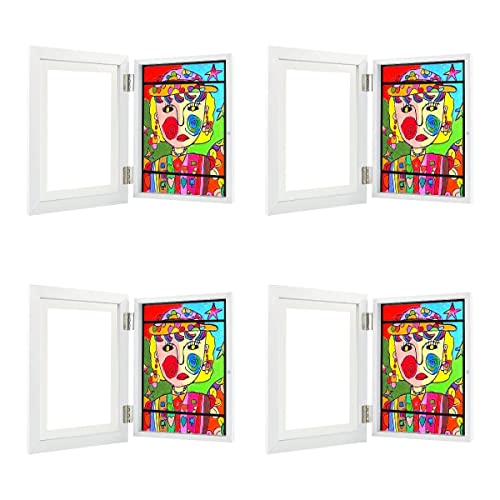 Kids Art Frame | Kid Artwork Picture Frames | Kids Art Frames Front Opening | kids Art Saver Frames | Artwork Display Storage Frames for Children Drawing Crafting (White-4Pack)