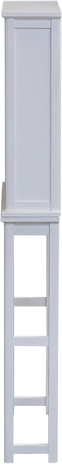 Alaterre Furniture Dorset Over-the-Toilet Storage Cabinet Set – Space-Saving Open Wall Cabinet with Adjustable Shelves, Zinc Metal Hinges, and Nylon Floor Levelers (White)