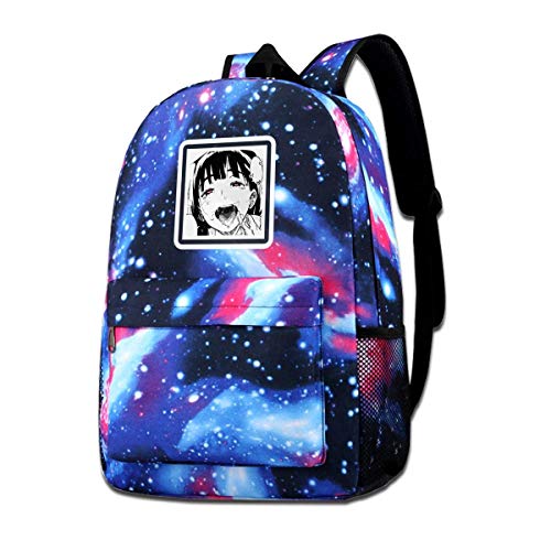 Preisvergleich Produktbild Modischer widerstandsfähiger Rucksack für Herren und Damen, Ahegao-Gesicht, Hentai-Mädchen, College-Tasche, Reise, Büchertasche, Sternenhimmel-Rucksack