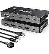 USB-C KVM Switch, KVM Typ-C Umschalter Unterstützt 4K @ 60Hz für 2 Typ-C Computer, die Tastatur, ...