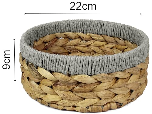 Paniers en jacinthe d'eau ronds pour étagères et organisateur de cuisine - 3