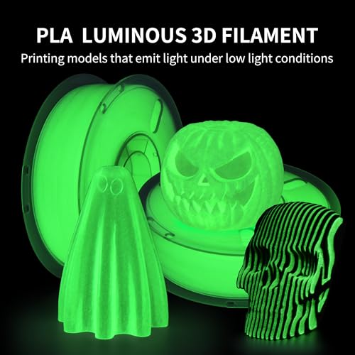 Image of RAMBERY Glow in The Dark Green 3D Printer Filament Luminous PLA Filament 1.75mm 3D Printing Filament Fit Most FDM Printers, 1kg(2.2lbs) /Spool