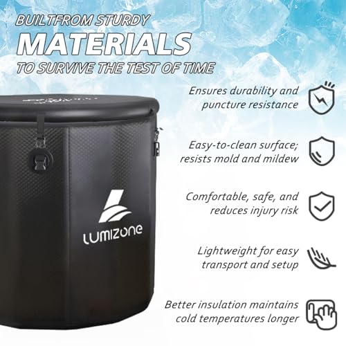 Foto de Lumizone Inflatable Cold Plunge Tub 132 Gallons Capacity Ice Bath Portable Ice Bath Tub Compatible With Water Chillers with Lid Drop Stitch PVC Double Layer Seals Oversized for Athletes (imagen 81)