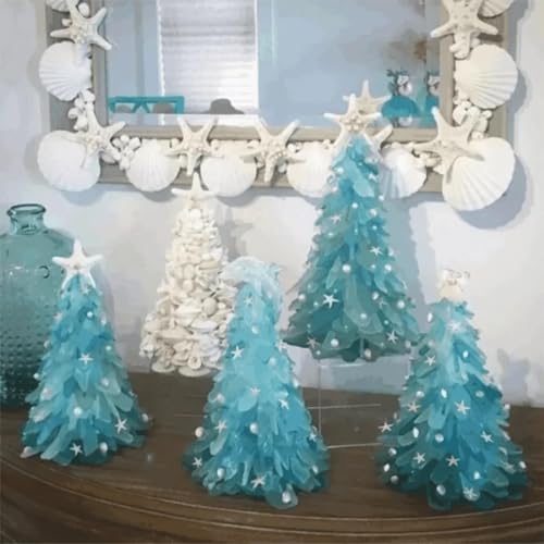 Sea Glass Christmas Tree, Beautiful Sea Glass Christmas Tree,Party Birthday Gift, Home Decor, Collectible Figurines Christmas Tree