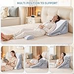 3PCS Ensemble d'oreillers à clin d'oeil pour dormir, 9-in-1 Coussin de soutien du dos ergonomique réglable pour la chirurgie après, soulagement de la douleur, reflux acide, ronflement