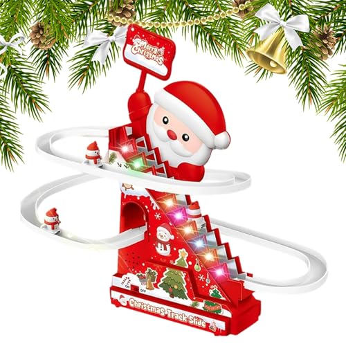 Nkmifeg 幼児用ローラーコースター - サンタデザインのローラー登攀おもちゃ | 電動トラック雪だるまコースターアクティビティ 幼児男の子女の子向け 屋内屋外園遊家庭用プレイ - 男の子 女の子 幼児 子ども向け 屋内 屋外 庭