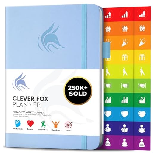 Planificador Clever Fox - Agenda Semanal Mensual Diario Para Disparar la Productividad, Motivación, Felicidad, Éxito y Lograr tus Metas - Calendario Organizador de Tareas - Bígaro