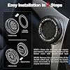 Rotary Push Start Button Cover, Car Engine Push to Start Stop Accessories, Auto Ignition Switch Cover, Cool Motorcycle Car Decor Gift for Christmas New Years Birthday, Black