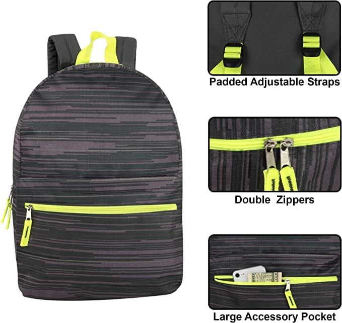 Miniatura 2 de Trail maker Paquete de 24 mochilas a granel con suministros, mochilas a granel de 17 pulgadas con 20 piezas de suministros de papelería al por mayor