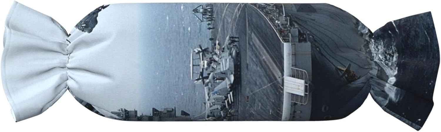 Aircraft Carrier Print Candy Cylindrical Practical Pillow Versatile Comfort Bedroom Living Room Travel