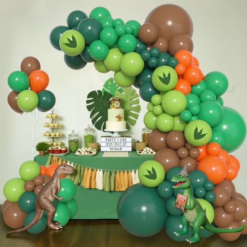 Image of Amandir 153pcs Dinosaur Balloons Arch Garland Kit Different Sizes