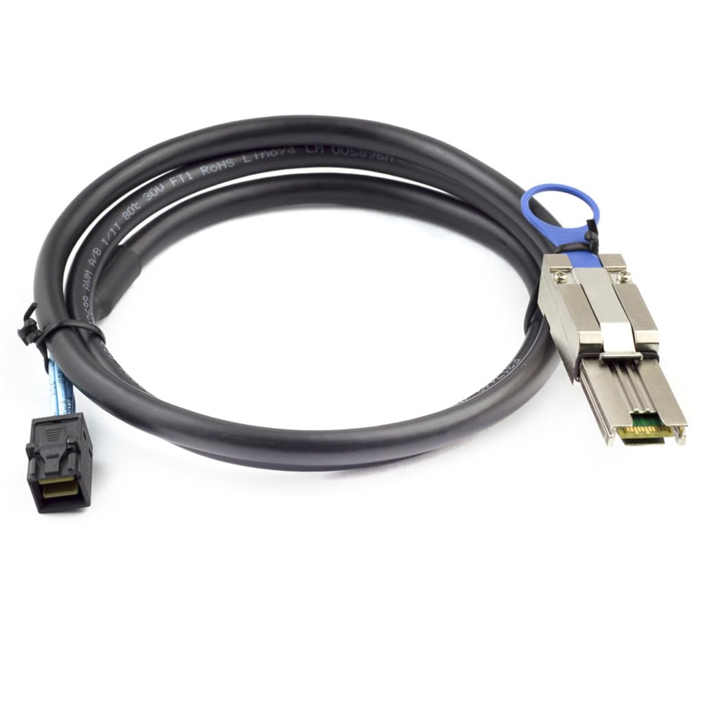 JMT MINI SAS HD SFF-8088 26P a SAS HD 8088 / SFF-8644 / SFF-8643 Cable de superposición de servicio para servidor (50 cm, SFF-8088 a SFF-8643)