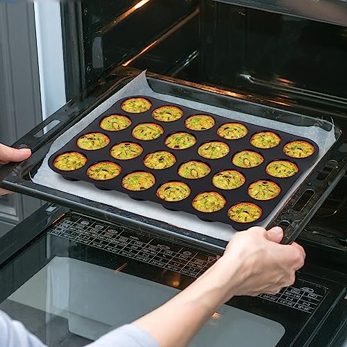 image for Inn Diary Silicone Muffin Pan for Baking 24 Cups Non-Stick Mini Cupcak