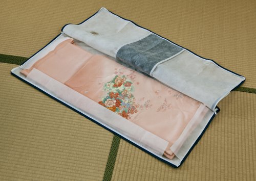 Astro 171-22 Kimono Storage Bag, White x Gray, Activated Carbon Deodorizing, 3-Way Opening, Set of 2, Transparent Windows, Non-Woven Fabric, Zipper Type