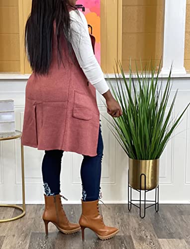 Image of Women's Casual Sleeveless Long Sweater Vest Open Front Cardigan Waistcoat