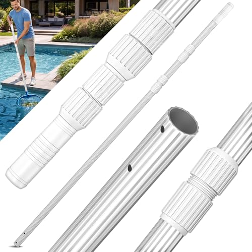 tillvex Barre Télescopique en Aluminium 1,20-3,60 m | Manche Telescopique Régable et Extensible per Nettoyage de Piscine, Surfaces | avec 3 Parties