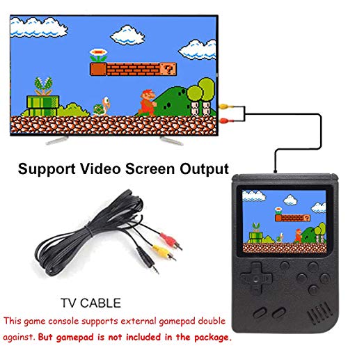 Mini Retro Handheld FC Games Consoles ,Built-in 400 Classic Game, Portable Gameboy 3 Inch LCD Screen 1000mAh Rechargeable Battery TV Output ,Good Gifts for Kids Boys Girls Men Women (Consoles-Black)