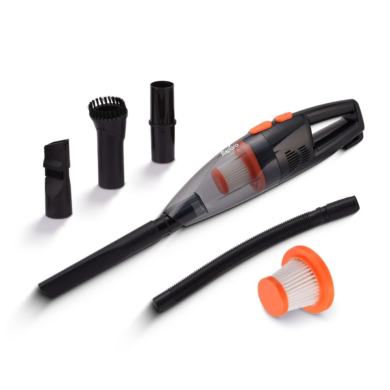 SAPORO PureVac Handheld Dry Vacuum Cleaner for Home - Multi-Functional Cleaner with 800W & 15.5kPa Powerful Suction - 600ml Dust Tank Capacity - Corded, High Power & Lightweight - 2 HEPA Filters-image-8
