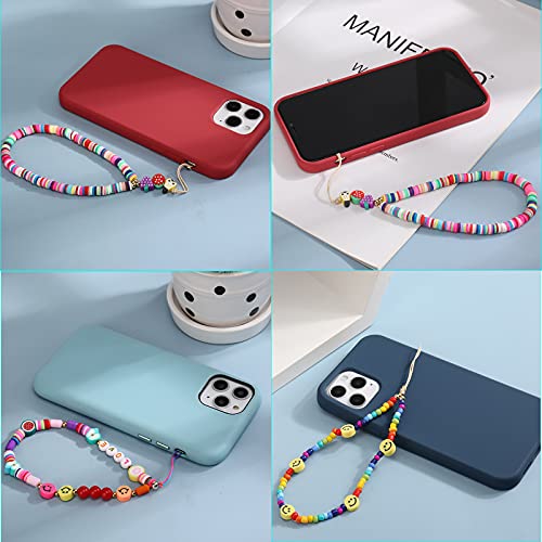 3PCS Beaded Phone Charm Strap, TOOVREN Smiley Face Evil Eye Bead Handmade Phone Chain Cell Phone Lanyard Wrist Strap Cute Anti-Lost Phone String Bracelet Keychain Decoration Y2K Aesthetic Accessory - Thumbnail 2