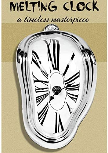 Eurobuy Melting Clock Salvador Dali Watch Home Office Shelf Desk Table Funny Creative Gift Golden L-Shaped