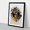 Vinyl Record Gestural Framed Print | A2 Black Framed Wall Art | Ready to Hang | Eclectic Historical Picture | Living Room Bedroom Lounge Office #1
