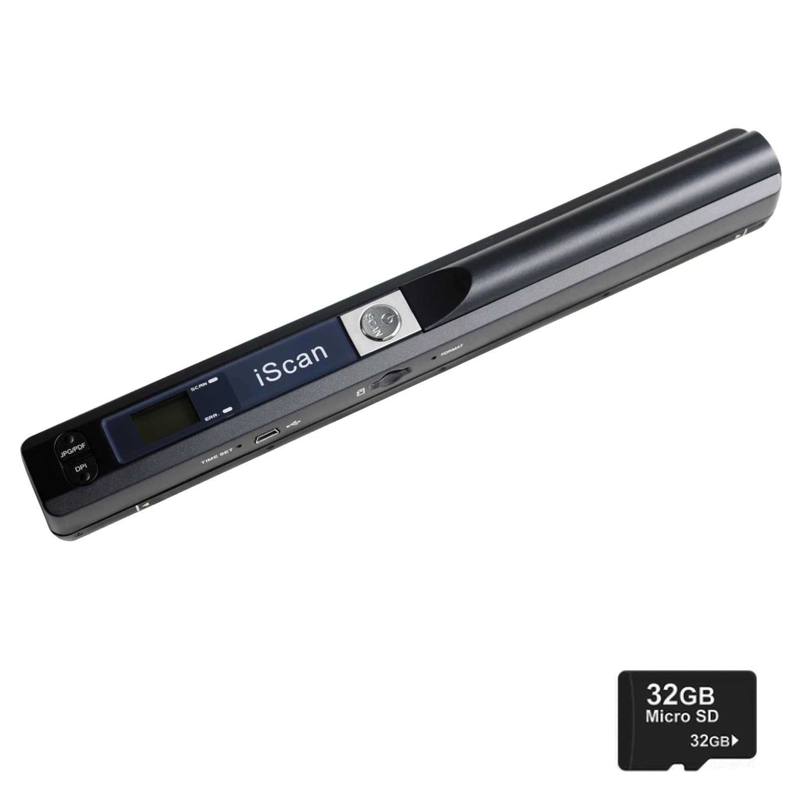 KIDENEI Portable Scanner with 32G SD Card, 900DPI JPG PDF Format Portable Handheld Scanner, AA Battery (Not Included) USB Transfer Colour A4 Document