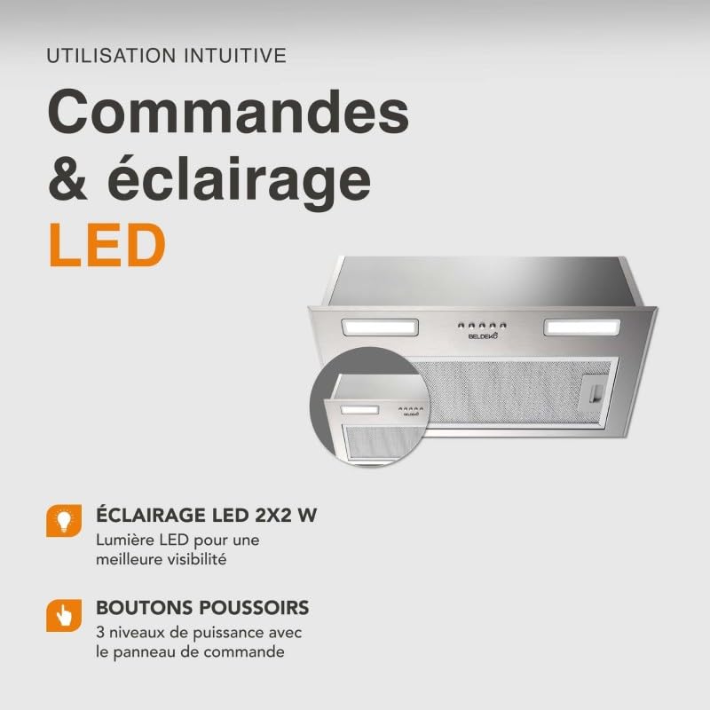 HOTTE INCASTRABILE — GRUPPO FILTRANTE INOX 52 CM | ISOS 52 XS BELDEKO