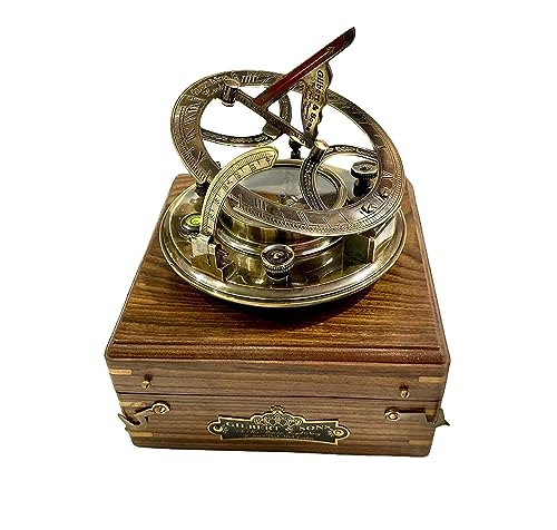 ANGEL SALES Antique Brass Sundial 8″ Inches Nautical Compass for Outdoor