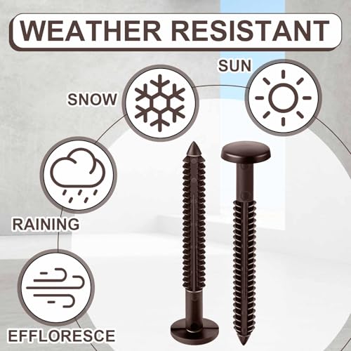 Image of Blulu 1 Pcs 3 Inch Vinyl Shutter Fastener Window Panel Peg Lok Pin Pegs Screws Shutter Spikes Anchor (Federal Brown)