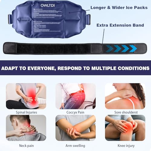 Image of Ice Packs Soft Flexible Gel Pack for Injuries Reusable Cold Hot Therapy for Shoulder Knee Back Elbow Leg Hip Arm for Muscle Relief & Recovery 17.5'' x 9.5'' Navy Blue