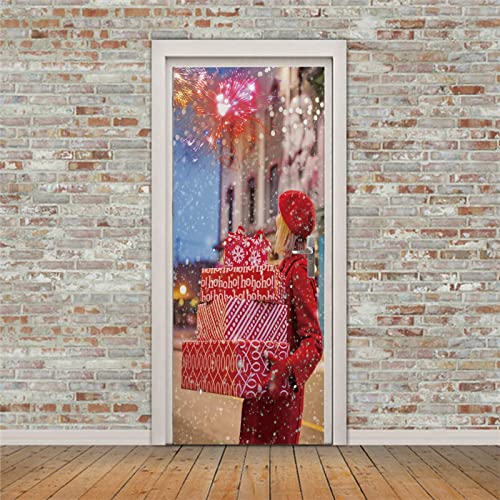 Autocollant poster de porte 3D en vinyle lavable et durable - 3