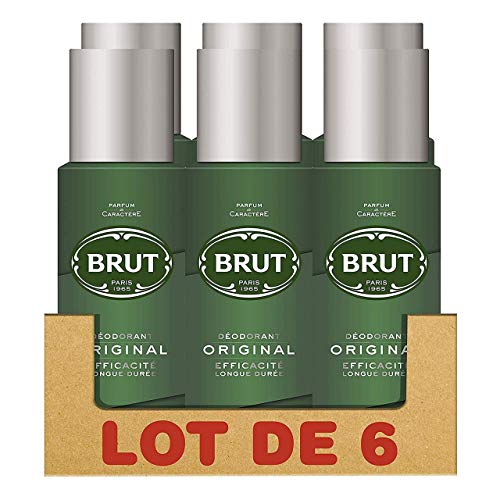 Brut Original Déodorant Homme Spray Anti-Traces et Efficacité Longue Durée (Lot de 6x200ml)