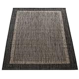 Material: 100 % Polypropylen Paco Home In- & Outdoor Flachgewebe Teppich Modern Bordüre Natürlicher Look In Braun, Grösse:200x280 cm