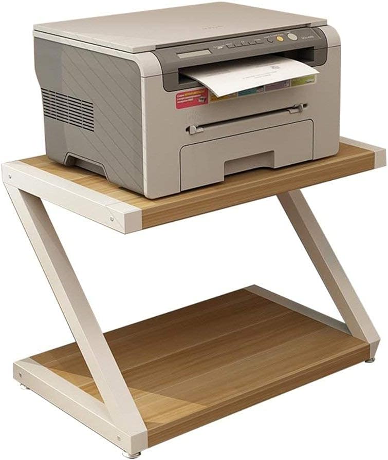 Double Layer Printer Stands, Microwave Oven Shelf, Office Desk File Storage Rack, Printer Rack, Printer Storage Z-Type Printer Shelf, Modern Minimalist, Size : 44X28X30Cm Tabletop