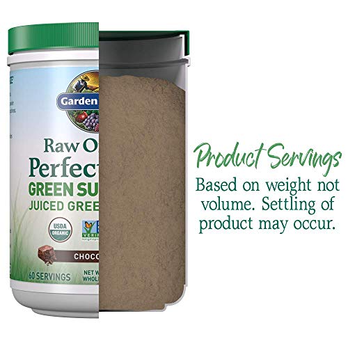 Garden Of Life Raw Organic Perfect Green Superfood Juiced Powder, Non-Gmo, Gluten Free, Vegan Whole Dietary Supplement, Plus Probiotics, Enzymes, Chocolate, 20.1 Oz #TOP3