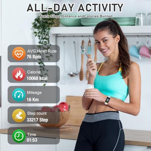 Image of Fitness Tracker with 24 /7 Heart Rate, Blood Oxygen, Sleep Tracker, Waterproof Fitness Watch, Activity Tracker with Step Tracker for Women Men