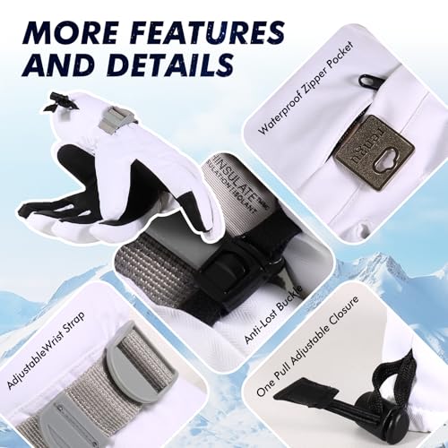 Image of Ski Gloves,Snow Gloves Waterproof Winter Warm Cold Weather Touchscreen Gloves for Parent& Child Kids Skiing,Snowboarding