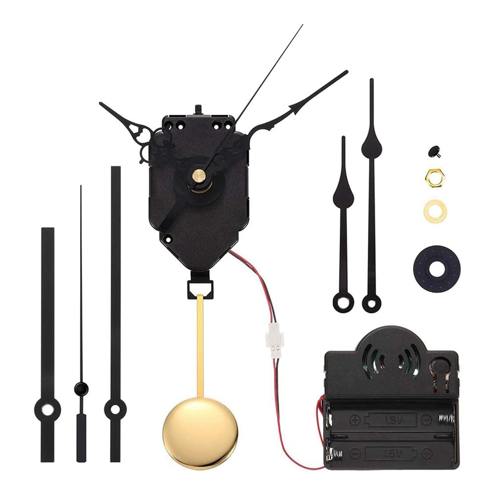 CTRLZS Modern Pendulum Clock Movement Set Clock Works Battery Operated Clock Motor with Hands and Chime