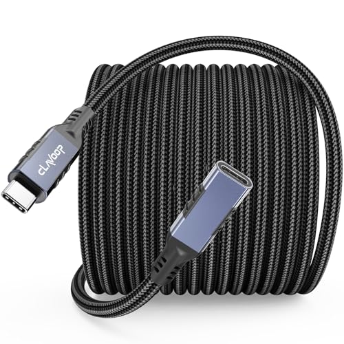 USB C Extension Cable 20ft Long, Upgraded 4K@60Hz Monitor & 100W Charging & 10Gbps Data Transfer USB-C Extender Male to Female USBC 3.2 Gen2 Type C Cord Braided for Laptop Tablet Mobile Phone and More