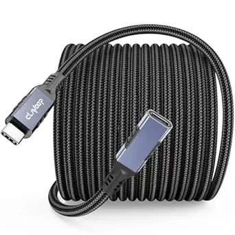 20ft USB-C Extension Cable, 4K@60Hz, 100W Charging, 10Gbps Data Transfer, Braided Male to Female