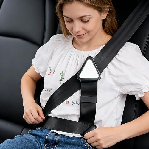 1PC Car Seat Belt for Adjustable Anti-Strangulation Strap With Simple Limiters for Travel School and Family Trips Black