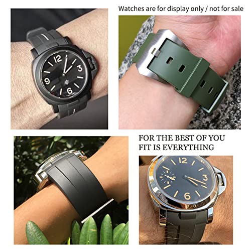 Bracelet silicone 24mm pour Panerai interface incurvée sans vide