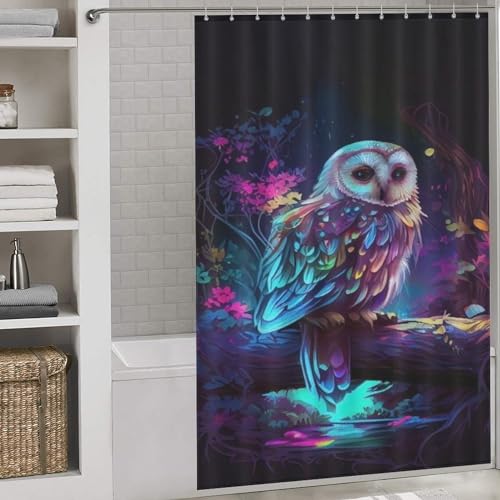 Rideau de douche hibou tissu imperméable lavable en machine 152x183cm - 2