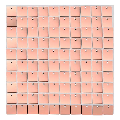 FlavorThings 12 Panels Rose Gold Shimmer Wall Panels Sequins Wall Panels Air Active Panels Shimmer Wall Sequin Backdrop Events Home Decor and Advertising Signs