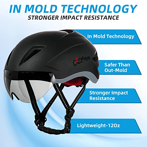 Bike Helmets For Men Women Irafaya Certified Bicycle Helmets With Detachable Magnetic Goggles&Portable Bag Adjustable Cycling Helmet With Replacement Pads For Commuter Mountain Bike #TOP3
